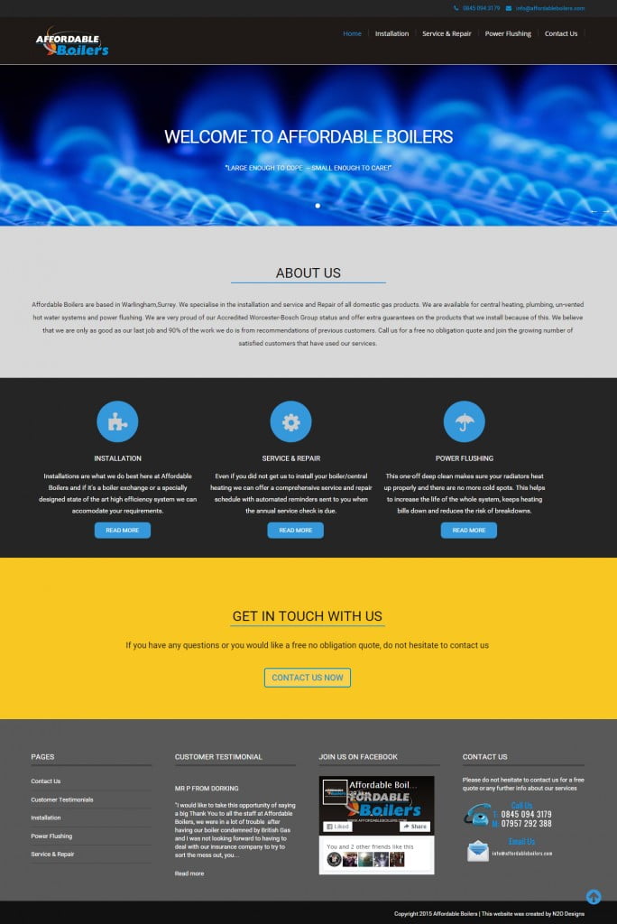 Affordable Boilers Website Preview