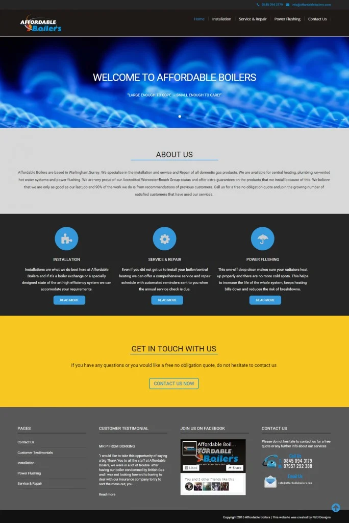Affordable Boilers Website Preview