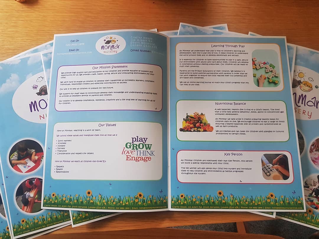 Monmar Nursery 6 Page Booklet Design