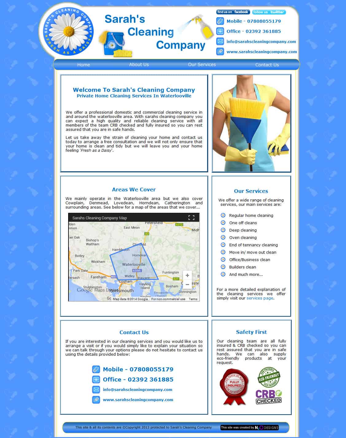 Sarah’s Cleaning Company Website