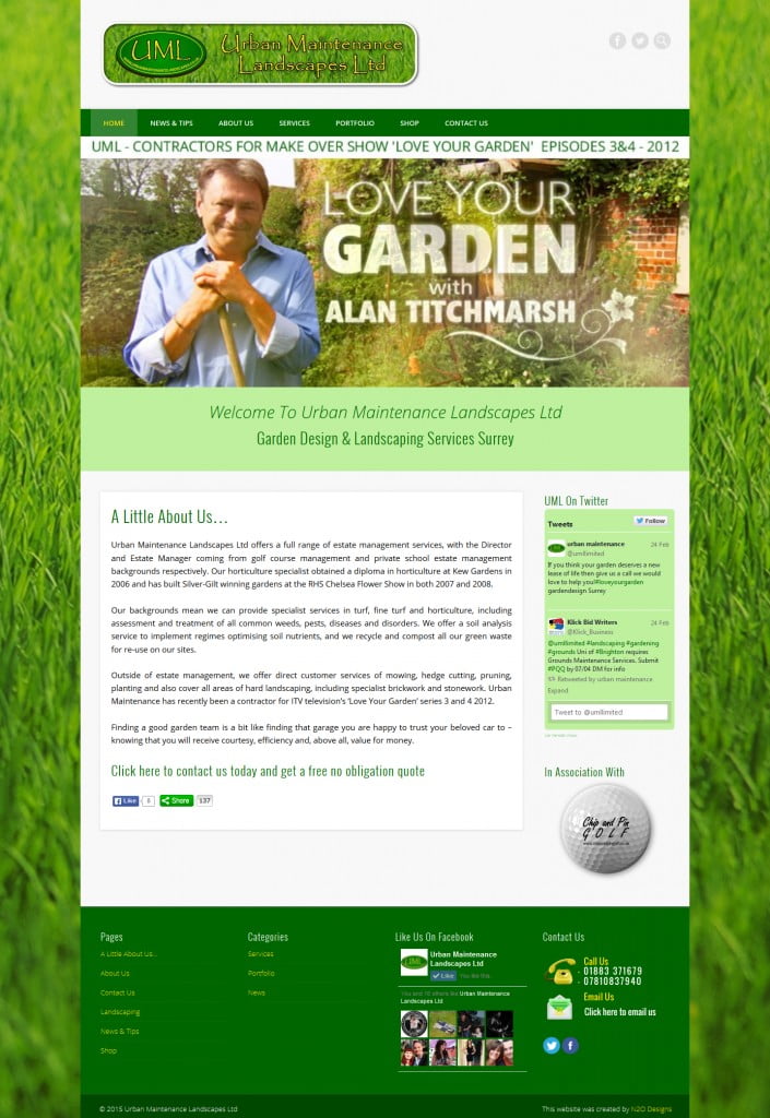 Urban MAintenance Landscapes Website Preview