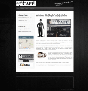 Chaplin's Café Website Design by N2O Designs