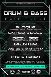 Different Drumz Free Drum & Bass Event Flyer A5 Different Drumz Free Drum & Bass Event Flyer A5