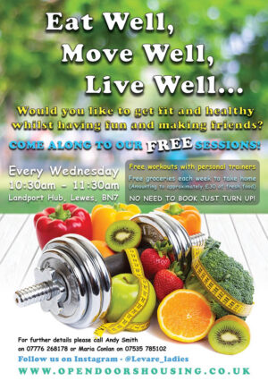 Open Doors Housing - Eat Well, Move Well A5 Flyer
